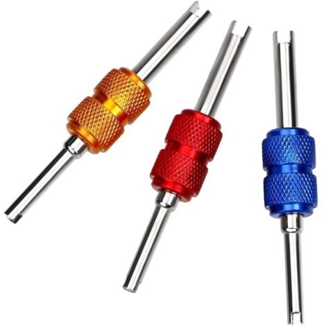 Kit di rimozione del nucleo della valvola KZQ, cacciavite a doppia testa, strumenti per la riparazione dello stelo della valvola del pneumatico (13,8 x 75 mm) per biciclette, motociclette e riparazion (1/4)