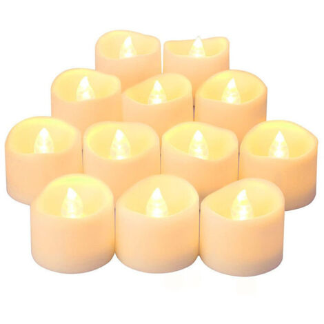 Candele LED KZQ con luce tremolante a fiamma, lampada a candela tremolante, lampada a candela tremolante, candele elettriche, candele natalizie per Natale, albero di Natale, Pasqua, matrimonio (confez (1/4)