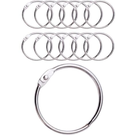 KZQ 12 Anelli per tenda da doccia con ganci in metallo - Anello rotondo con apertura da 50 mm per tende, bagno, casa, schedari - Colore metallizzato (1/4)