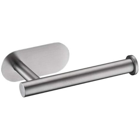 Porta carta igienica KZQ, montaggio a parete, porta carta igienica, porta carta igienica in acciaio inox 304, non necessita di foratura, porta carta igienica autoadesivo 3M, grigio, taglia unica (1/4)