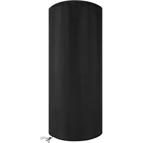 KZQ Fondo protettore para estufa de patio y sombrilla - Giardino esterno - Impermeabile - Traspirante - Tela - Patio - Redonda Ø 50cm x 120cm - Nero (1/4)