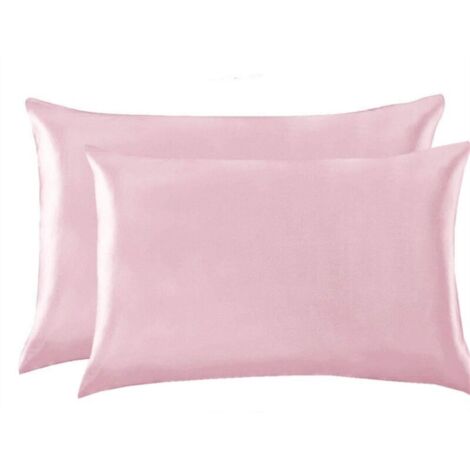 Federa in raso di lusso KZQ - Federa in raso standard con cerniera, rosa chiaro (confezione da 2) 20 x 26 pollici (1/4)