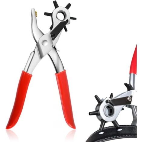 KZQ Foro per cintura, perforatore per pelle, pinza per fori in pelle, perforatore per pelle, pinza per fori per cintura, resistente e comodo da impugnare, adatto per pelle o gomma