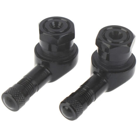 KZQ pezzi 90 gradi universale moto valvola pneumatico stelo in alluminio valvola pneumatico stelo cappucci (nero)-corda (1/4)