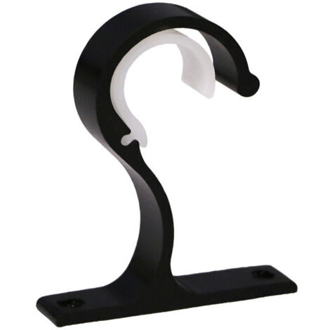 Staffe per aste per tende KZQ, staffe per aste per guardaroba in alluminio per tende o guardaroba (nere) (1/4)