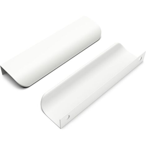 Maniglie nascoste per mobili KZQ da 128 mm per armadi, mobili, ante della cucina, bianche, confezione da 10