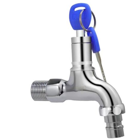 Rubinetto antifurto KZQ con serratura a chiave, rubinetto esterno bloccabile, rubinetto antifurto in ottone, rubinetto antifurto per lavandino esterno, per giardino, bagno o (1/4)