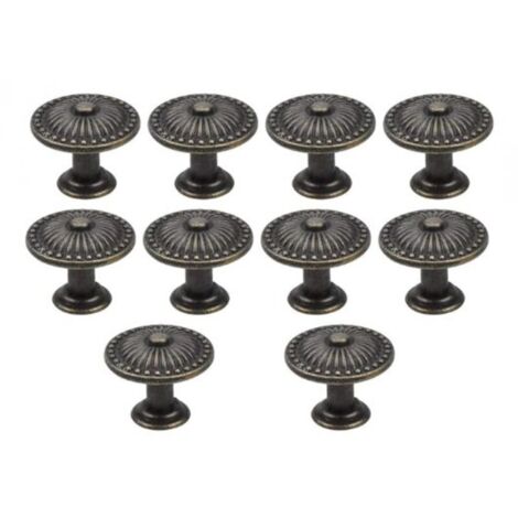 KZQ 10 pezzi Maniglia per porta cassetto in bronzo vintage, pomello per mobili da 25 mm, pomelli per cassetti rotondi, pomelli per porte in ottone, maniglie per mobili per armadietti, cucina, camerett
