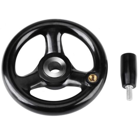 Volantino per fresatrice KZQ, Volantino per fresatrice Volantino a 3 razze con impugnatura girevole 12-100 mm per macchine utensili, tornio, fresatrice (nero)