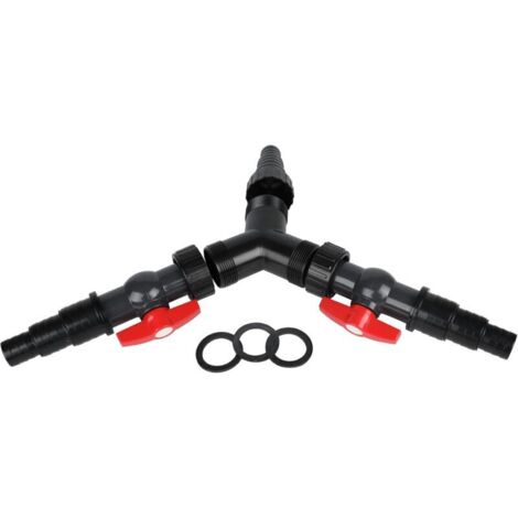 Distributore d'acqua KZQ a 3 vie, distributore d'acqua, 1 valvola di intercettazione, 25/32/38 mm (1 pollice/1 1/4 pollice/1 1/2 pollice), per pompe per stagni e corsi d'acqua (1/4)