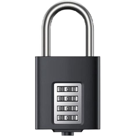 Lucchetto a combinazione KZQ, lucchetto per palestra, lucchetto a combinazione a 4 cifre, lucchetto per impieghi gravosi, imposta la tua combinazione, metallo antivento, senza chiave, (1/4)