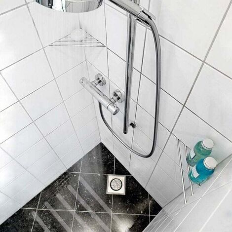 QUARKZMAN 20 Adesivi Antiscivolo Per Vasca Da Bagno E Doccia - Rotondi In PEVA Nero Ø10cm Con Raschietto Incluso