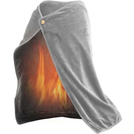 Coperta elettrica riscaldata, scialle riscaldante USB, coperta riscaldante ricaricabile senza fili, coperta in flanella lavabile con 3 impostazioni di riscaldamento per auto, casa, ufficio,