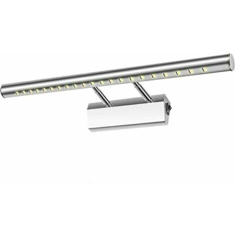 Luce a LED per specchio da bagno - Applique da parete impermeabile IP44, regolabile a 180° con interruttore, acciaio inossidabile, illuminazione per WC, bagno, trucco - 40 cm