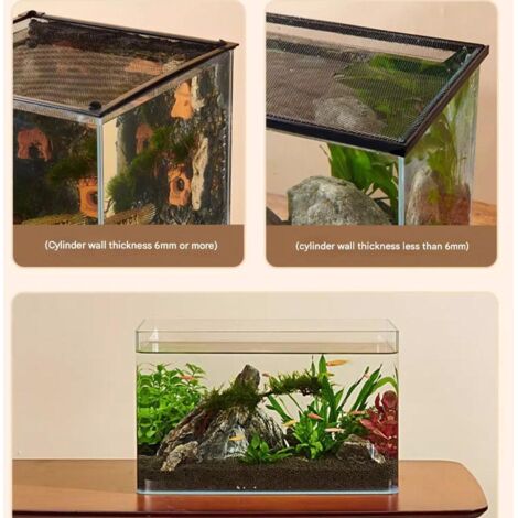 Copertura Anti-Salto Per Acquario - Coperchio Regolabile In PC Per Pesci, 30x30cm - Foto 7