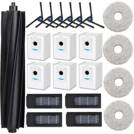 Accessori per aspirapolvere Ecovacs Deebot X2/ X2 Omni/ X2 Pro/ DEX86, 1 spazzola principale, 4 panni per mocio, 4 filtri, 6 spazzole laterali, 6 sacchetti di ricambio per aspirapolvere (1/4)