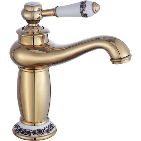 Rubinetti per il bagno - Rubinetti per lavabo monocomando vintage - Rubinetti per il bagno in ottone spazzolato nostalgico