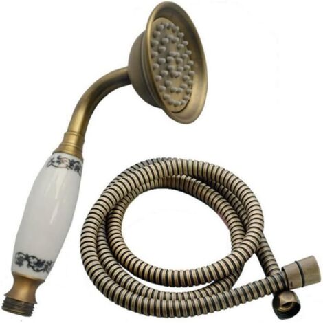 Soffione doccia retrò in rame, soffione doccia portatile, accessori per il bagno con tubo flessibile da 1,5 m, accessori per il bagno