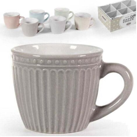 Vtizikl Set 6 Pz Tazze Tazzine Caffe' Senza Piattino 90ml 5,3cm Colori Assortiti 773938 -