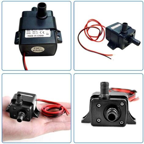 12V Pompe à Eau Silencieux Etanche Pompe Submersible de Fontaine Aquarium 240L/H Lift 300cm