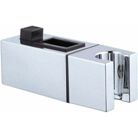 Support de douche ABS réglable remplacement tenu dans la main Chrome curseur support salle de bain carré 30x15mm (1/5)