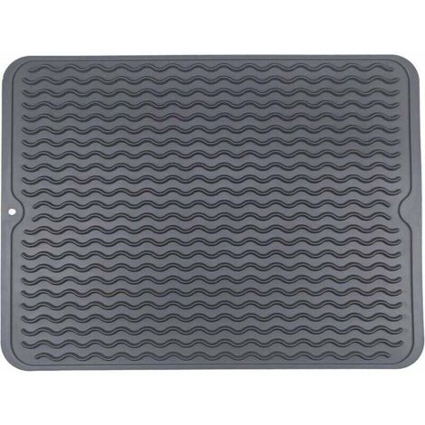Tappetino per asciugatura da cucina, tappetino scolapiatti, tappetino per asciugatura in silicone ecologico, resistente al calore, antiscivolo e lavabile in lavastoviglie 40x30 cm (1/5)