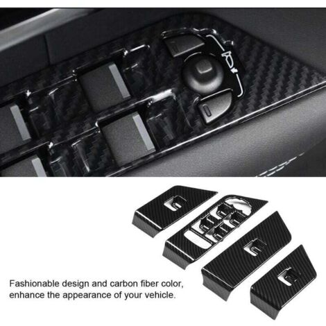Vtizikl Jeffergarden Cadre de garniture de bouton de lève-vitre en Fiber de carbone 4 pièces pour Land Rover Range Rover Evoque 12-17 (1/4)