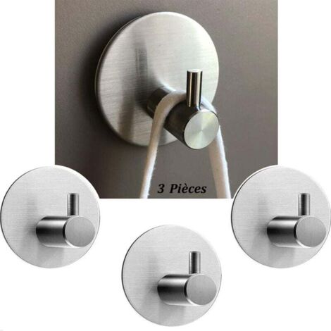 Vtizikl Crochet Adhesif,Accroche Serviette torchon sdb WC Murale Adhésive,Porte Torchon Cuisine Mural Auto Adhésif,Support Attache Sans Percer (Gris) (1/4)