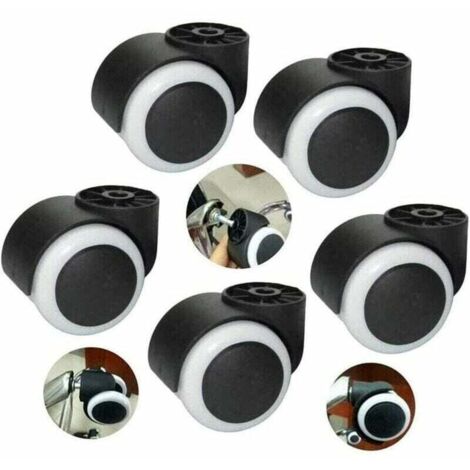 Vtizikl 5 ruedas sin vástago, ruedas de goma de 50 mm para silla de oficina, ruedas giratorias de repuesto para muebles, ruedas para silla de oficina (1/4)