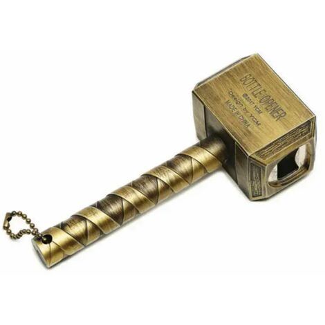 Vtizikl Ouvre-bouteille de bière en argent Marteau multifonction Décapsuleur à long manche en forme de Thor (1/5)