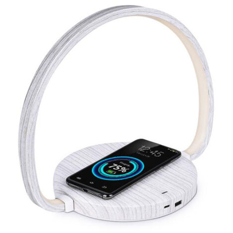 Vtizikl Lampe de bureau LED rotative multifonctionnelle téléphone portable charge sans fil USB charge rapide chambre lecture lampe de chevet (1/5)