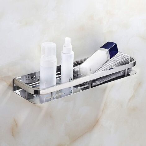 Vtizikl Serviteurs de Douche Étagère de Douche INOX SUS304 Étagère Salle de Bain Murale Panier de Douche Rectangulaire Chrome (1/5)