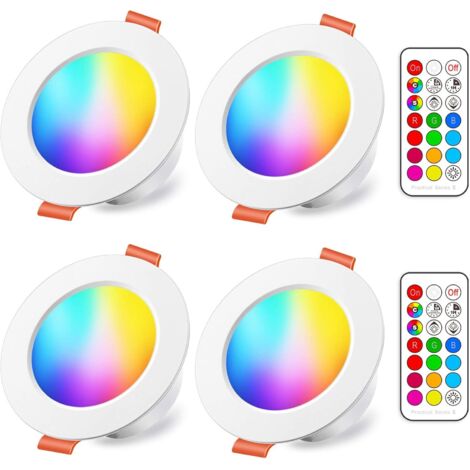 Vtizikl Spot Encastrable LED 10W RGB Dimmable RGB Blanc Chaud (Lot de 4) (1/5)