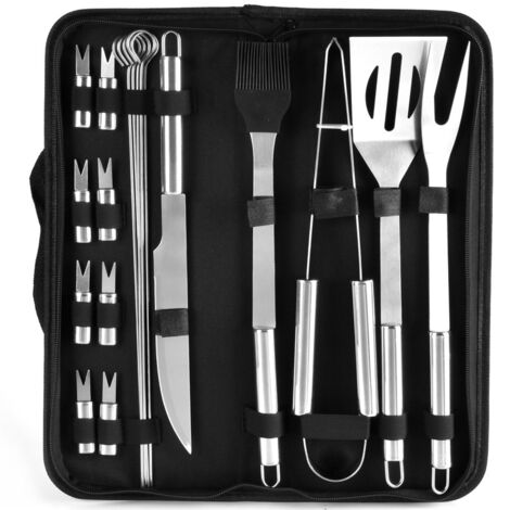 Vtizikl Ensemble de 18 outils de barbecue en acier inoxydable pour la maison et l'extérieur (1/3)