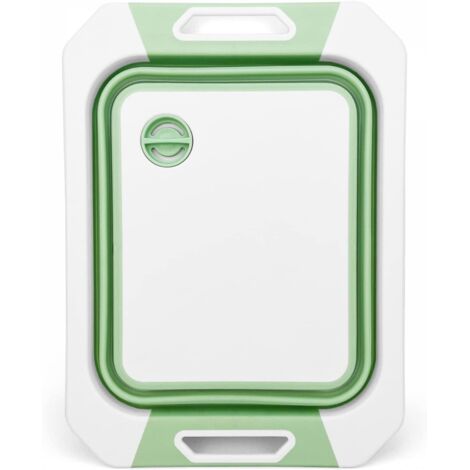Vtizikl Lavage/égouttage/coupe, grande passoire pliable avec planche à découper, planche à découper en plastique avec passoire, panier égouttoir de cuisine (1/5)
