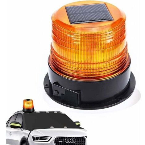 Vtizikl 12V solaire voyant d'avertissement LED gyrophare aimant voyant clignotant pour voiture Auto camion sans fil super lumineux (1/4)