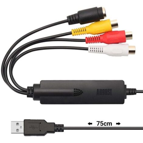 Vtizikl USB Convertisseur audio-vidéo numérique vers analogique – Logiciel permettant la conversion à partir de magnétoscopes et de caméscopes
