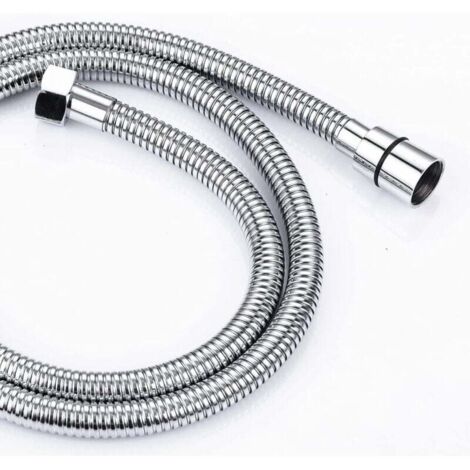Vtizikl Flexible de douche anti-torsion 2M en acier inoxydable, raccord universel standard G 1/2 pour salle de bain, compatible avec tous les pommeaux de douche (1/4)