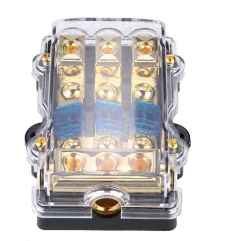 Vtizikl Porte-fusible , bloc de distribution de fusibles 24 V 60 A, boîte à fusibles pour circuit audio autoradio, porte-fusible à 1 ou 3 emplacements (1/4)