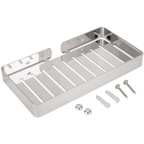 Vtizikl Porte-savon, Support Mural en Acier Inoxydable pour Égouttoir à Savon Étagère Porte-Éponge avec Vis pour Salle de Bain Douche Cuisine Comptoir(Argent) (1/4)
