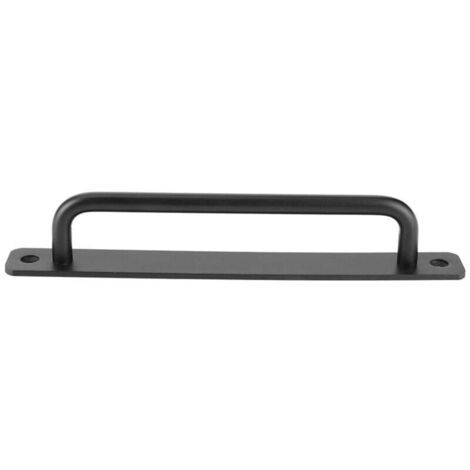 Vtizikl Poignée de porte coulissante en alliage d'aluminium, trou central, poignée de porte de placard avec plaque pour cuisine, armoire, salle de bain, placard (noir) (1/4)