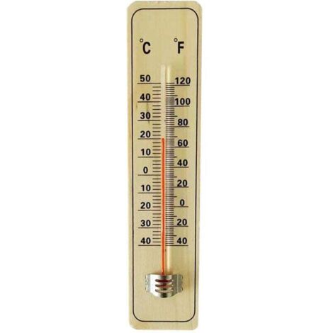 Vtizikl Thermomètre de jardin analogique en bois pour intérieur et extérieur. Thermomètre de température H3c7 (1/4)