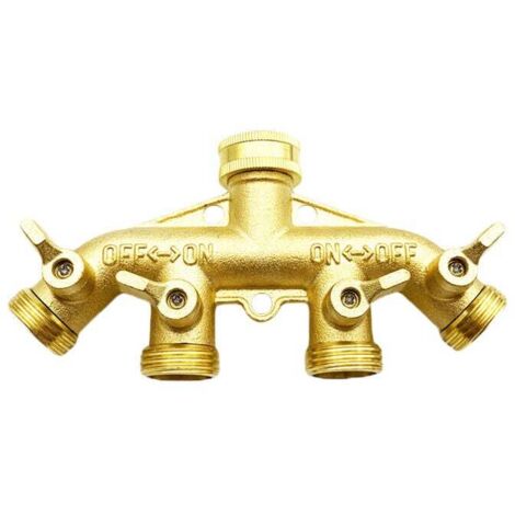 Vtizikl Répartiteur de Tuyau d'Arrosage en 4 Voies, Utilitaire Extérieur Raccord de Tuyau Débit d'eau Réglable et Verrouillable, Distributeur pour l'irrigation du Jardin Extérieur (Fil Européen) (1/4)