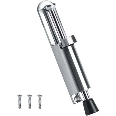 Vtizikl Support de porte Butée de porte Pied en caoutchouc souple résistant en alliage de zinc 6 Inch (Argent) (1/4)