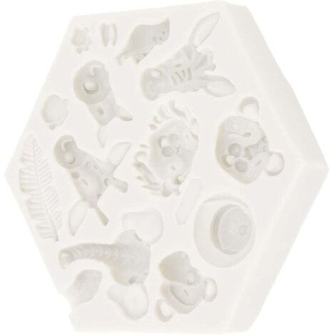 Vtizikl Moule en silicone, mignon moule à gâteau animal de safari de la jungle facile à démouler moule de cuisson souple moule de cuisson souple décoration de gâteau pour gâteau fondant chocolat brico (1/4)