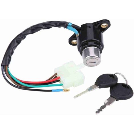 Vtizikl Interrupteur à clé de contact de moto avec clé déverrouillée, compatible avec Honda CB/CM 400/450 (1/4)