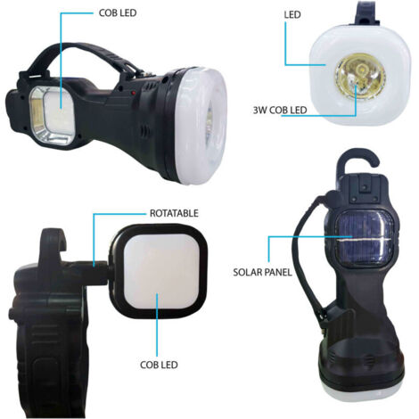 Lampada Emergenza Ricaricabile 40 LED SMD Con Neon - Modello 7111 Per Casa/Auto/Camper
