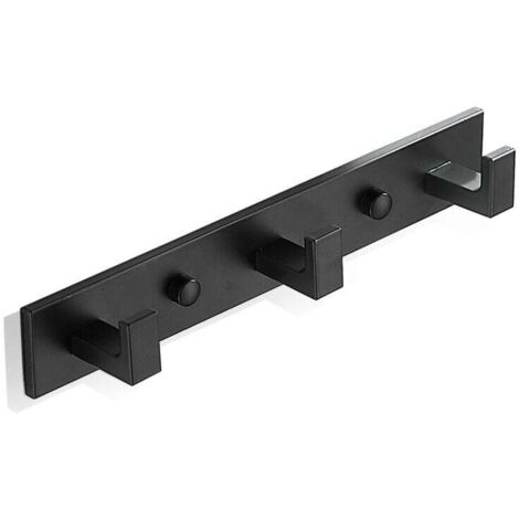 Vtizikl Porte Manteau Salle de Bain Mural à 3 Crochets Porte Manteau Mural Patère Salle de Bain Acier Inoxydable SUS304 Noir Mat (1/4)