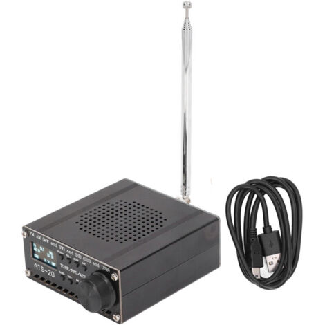 Vtizikl Récepteur Radio pleine bande AM LW MW SW SSB LSB USB Scanner Portable avec antenne ATS‑ 20 + Si4735