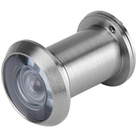 Vtizikl 22mm 220 ° HD visionneuse de Porte Judas Grand Angle de Vision avec Couvercle de confidentialité Robuste Accessoires de Porte antivol en Verre Optique en cuivre(Argent brossé) (1/4)